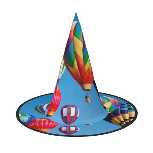 QGWDYYJQ Heißluftballons bedruckter Halloween-Hut Hexenhut Halloween Glow Hat von QGWDYYJQ