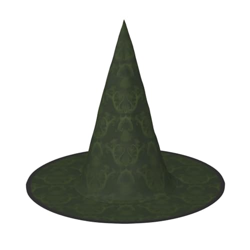 QGWDYYJQ Hunter Green Floral Petals Pattern Printed Halloween Hat Hexenhut Halloween Glow Hat von QGWDYYJQ