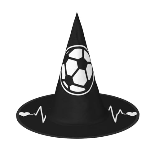 QGWDYYJQ "I Love Soccer bedruckter Halloween-Hut" Hexenhut Halloween Glow Hat von QGWDYYJQ