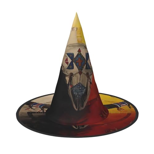 QGWDYYJQ Indianer bedruckter Halloween-Hut Hexenhut Halloween Glow Hat von QGWDYYJQ