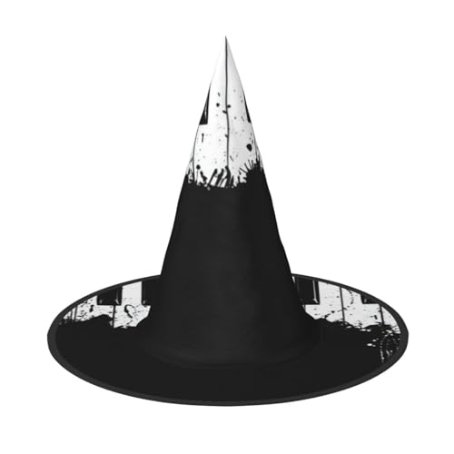 QGWDYYJQ Klavier gedruckt Halloween Hut Hexenhut Halloween Glow Hat von QGWDYYJQ