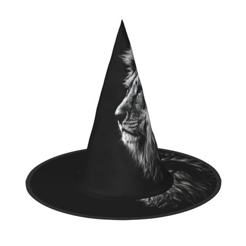 QGWDYYJQ Löwe gedruckt Halloween Hut Hexenhut Halloween Glow Hat von QGWDYYJQ