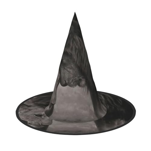 QGWDYYJQ Löwe und Löwin gedruckt Halloween Hut Hexenhut Halloween Glow Hat von QGWDYYJQ