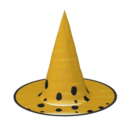 QGWDYYJQ Mustard Yellow and Black printed Halloween Hat Witch Hat Halloween Glow Hat von QGWDYYJQ