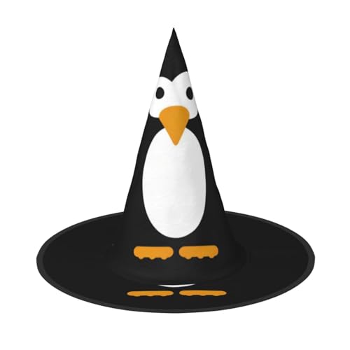 QGWDYYJQ Niedlicher Pinguin-bedruckter Halloween-Hut Hexenhut Halloween Glow Hat von QGWDYYJQ