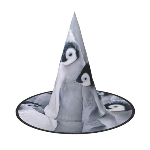 QGWDYYJQ Niedlicher Pinguin-bedruckter Halloween-Hut Hexenhut Halloween Glow Hat von QGWDYYJQ