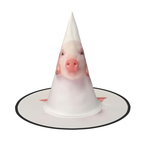 QGWDYYJQ Süßer Schweine-bedruckter Halloween-Hut Hexenhut Halloween Glow Hat von QGWDYYJQ