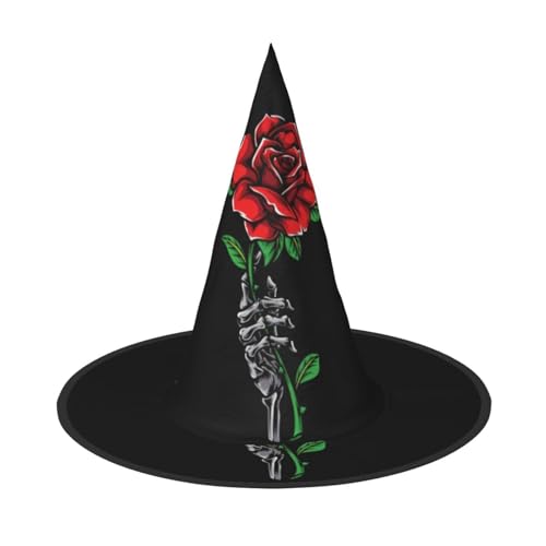 QGWDYYJQ Totenkopf Rose gedruckt Halloween Hut Hexenhut Halloween Glow Hat von QGWDYYJQ