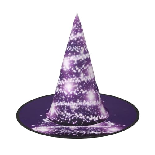 QGWDYYJQ Weihnachtshut mit violettem Baum, bedruckt, Halloween-Hexenhut, leuchtender Hut von QGWDYYJQ