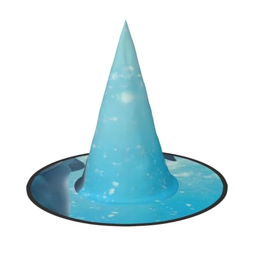 QGWDYYJQ Winter der Delfin bedruckte Halloween-Hut Hexenhut Halloween Glow Hat von QGWDYYJQ