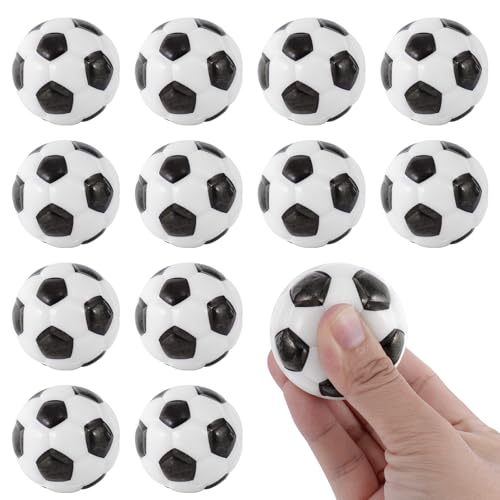 12 Stück Mini Fussball, 5 cm Mini Schaumstoffbälle Kinder, Schaumstoffball Fussball, Stressball Kinder, Fußball Stressbälle, Antistressball für Kinder und Erwachsene FußBall Party von QHSXMQ