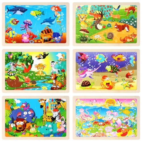 Kinderpuzzle ab 3,Klassische Puzzles Kinder,7 Verschiedene Thematische Tierwelt Puzzles,Puzzle 7×24 Teile,Puzzlespiel Geschenke für Jungen und Mädchen, für Kinder Puzzle ab 3 Jahren von QHSXMQ