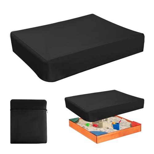 Sandkasten Abdeckung 150X150,Wasserdicht Sandkastenabdeckung mit Aufbewahrungstasche,Sandkastenplane für Garten Pool Sandkasten,Schwarz Winddicht Abdeckplane Sandkastenabdeckung Oxford-Stoff von QHSXMQ