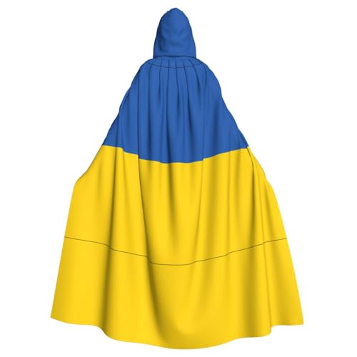 QHZLY Halloween-Flagge der Ukraine, Kapuzenumhang für Erwachsene, Cosplay-Kostüm für Maskerade, Mottoparty, Bühnenaufführung QHZLY Halloween-Flagge der Ukraine, Kapuzenumhang für Erwachsene, Cosplay-Kostüm für Maskerade, Mottoparty, Bühnenaufführung von QHZLY