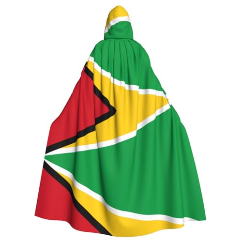 QHZLY Halloween-Flagge von Guyana, Kapuzenumhang, Erwachsenenkostüm für Maskerade, Mottoparty, Bühnenaufführung QHZLY Halloween-Flagge von Guyana, Kapuzenumhang, Erwachsenenkostüm für Maskerade, Mottoparty, Bühnenaufführung von QHZLY
