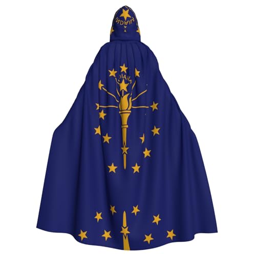 QHZLY Halloween Indiana State Flag Kapuzenumhang Erwachsene Cosplay Kostüm für Maskerade, Mottoparty, Bühnenaufführung QHZLY Halloween Indiana State Flag Kapuzenumhang Erwachsene Cosplay Kostüm für Maskerade, Mottoparty, Bühnenaufführung von QHZLY