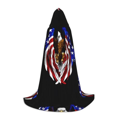 QHZLY USA-Flagge, Patriotischer Adler, Kapuzenumhang, M für Teenager, langer Umhang, Cosplay, Maskerade, Bühnenkostüm, Comic-Con, Karneval, Rollenspiel QHZLY USA-Flagge, Patriotischer Adler, Kapuzenumhang, M für Teenager, langer Umhang, Cosplay, Maskerade, Bühnenkostüm, Comic-Con, Karneval, Rollenspiel von QHZLY