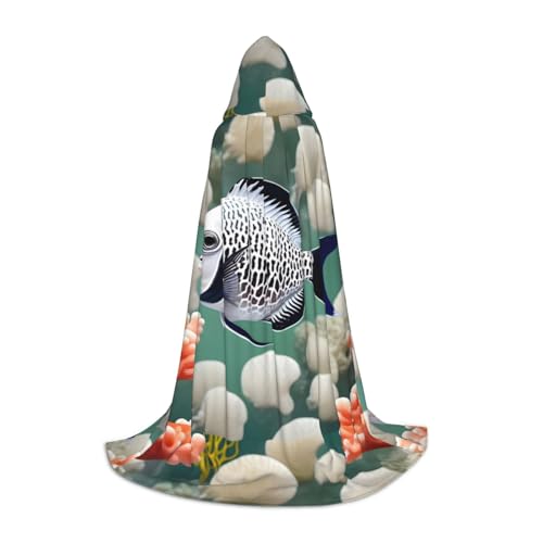 QHZLY Weißer tropischer Fisch-Kapuzenumhang S für Teenager langer Umhang Cosplay Maskerade Bühnenkostüm Comic-Con Karneval Rollenspiel QHZLY Weißer tropischer Fisch-Kapuzenumhang S für Teenager langer Umhang Cosplay Maskerade Bühnenkostüm Comic-Con Karneval Rollenspiel von QHZLY