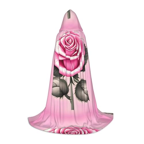 QHZLY Wunderschöner rosa Rosen Kapuzenumhang L für Teenager langer Umhang Cosplay Maskerade Bühnenkostüm Comic-Con Karneval Rollenspiel QHZLY Wunderschöner rosa Rosen Kapuzenumhang L für Teenager langer Umhang Cosplay Maskerade Bühnenkostüm Comic-Con Karneval Rollenspiel von QHZLY