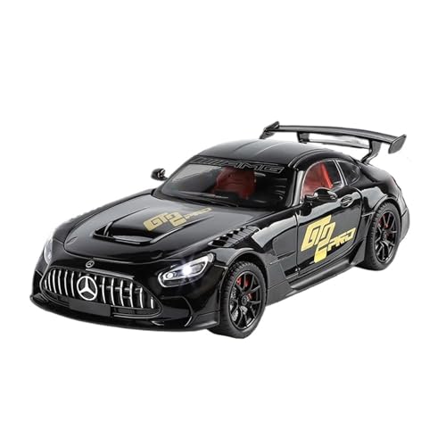 Für: 1:24 Benzs AMG GTR, Legierung, Druckguss-Spielzeugauto, Modell mit Sound und Licht, Pull Back-Spielzeug, Sammlerstücke(Black) von QIANKA