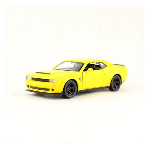 Für: 1:36 Herausforderer SRT Dämon Auto Modell Sound Und Licht Ziehen Zurück Simulation Legierung Modell(Yellow) von QIANKA