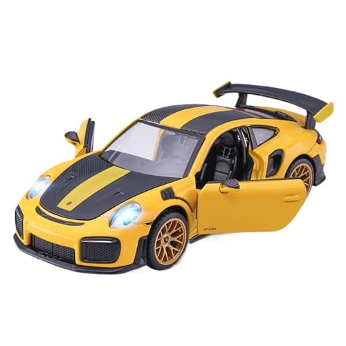 Für: 911 GT2 RS Legierung Auto Modell Spielzeug Mit Mehrere Funktionen Und Hohe Simulation 1/32 Skala(Yellow) von QIANKA