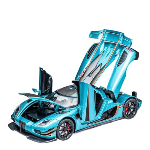 Für: AGERA ONE 1/24 Skala Legierung Automodel Mit Hoher Simulation Ziehen Zurück Sound Und Lichtfunktion(Blue) von QIANKA