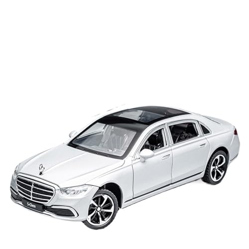 Für: BenZ S-Klasse 1/24 Skala Legierung Automodel Mit Hoher Simulation Pullback Sound Und Lichtfunktion(Weiß) von QIANKA