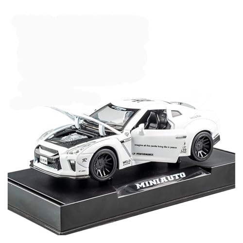 Für: GT-R NISMO 1/32 Skala Sportwagen Legierung Automodell Mit Hoher Simulation Von Zurück Sound Und Lichtfunktion(Weiß) von QIANKA