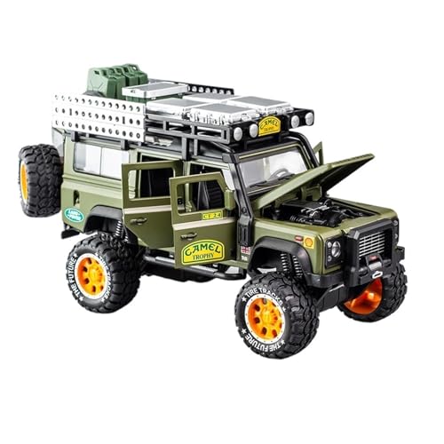 Für: Kamel LR-Defender Legierung Modell Auto 1/28 Skala Sportwagen Legierung Auto Modell Mit Hoher Simulation Von Zurückziehen Sound Und Lichtfunktion(Grün) von QIANKA