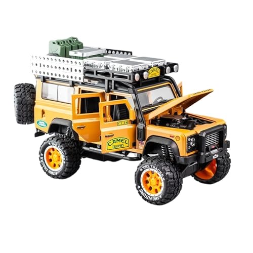 Für: Kamel LR-Defender Legierung Modell Auto 1/28 Skala Sportwagen Legierung Auto Modell Mit Hoher Simulation Von Zurückziehen Sound Und Lichtfunktion(Yellow) von QIANKA