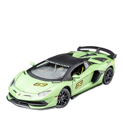 Für: LAMBO SVJ 1/24 Skala Legierung Automodel Mit Hoher Simulation Ziehen Zurück Sound Und Lichtfunktion(Grün) von QIANKA