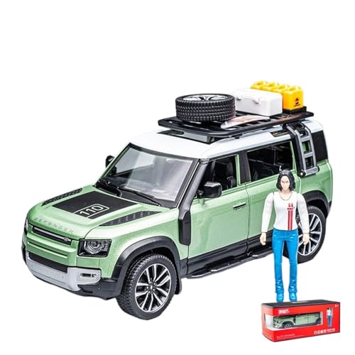 Für: LR DEFENDER 1/24 Skala Legierung Automodel Mit Hoher Simulation Ziehen Zurück Sound Und Lichtfunktion(Grün) von QIANKA