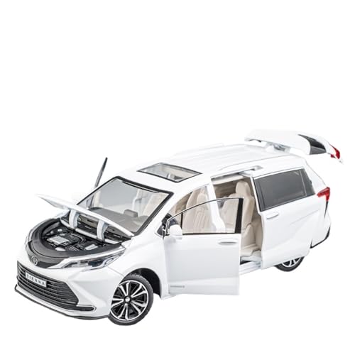 Für: Sienna Mpv 1/24 Skala Legierung Automodel Mit Hoher Simulation Ziehen Zurück Sound Und Lichtfunktion(Weiß) von QIANKA