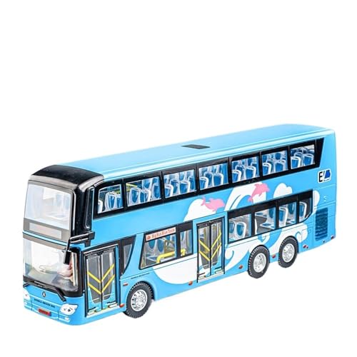 Für:TOUR BUS 1/32 Skala Sportwagen Legierung Automodel Mit Hoher Simulation Von Rückzug Sound Und Lichtfunktion(CITY SIGHTSEEING BUS(blue)) von QIANKA