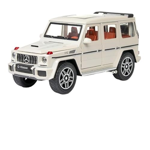 QIANKA 1/24 Für: Mercedes-Benz G63 Legierung Druckguss Auto Modell Sportwagen Spielzeug Pull Back Auto(White) von QIANKA