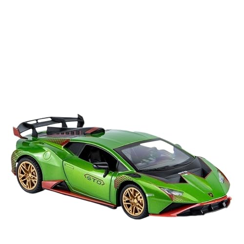 QIANKA 1/24 Huracán STO Simulation Automodell Druckgussverfahren Aus Legierung Ton Und Licht Pull Back Spielzeug(Green) von QIANKA