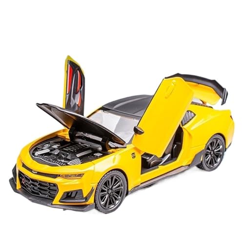 QIANKA 1/24 Maßstab Auto Spielzeug für Camaro Legierung Auto Modell Sound und Licht Simulation Exquisite Innen Design(Yellow) von QIANKA