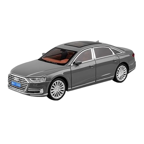 QIANKA 1:24 Für A8 Limousine Legierung Sound Und Licht Ornamente Auto Modell Kinder Junge Spielzeug(Ash) von QIANKA