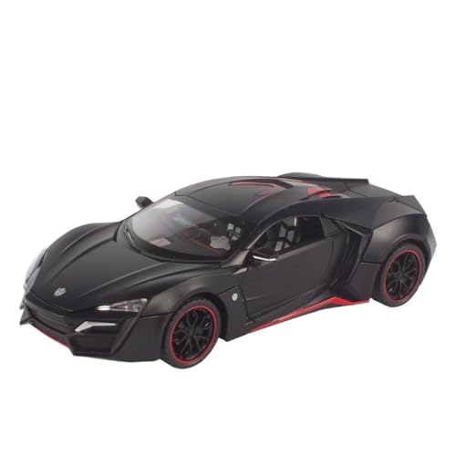 QIANKA 1:24 Für Lycan Supercar Alloy Automodell Automontierte Desktop-Sammlung Ornamente Sound Und Licht Luxusauto Sportwagen(Black) von QIANKA