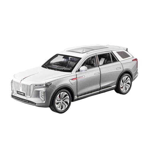 QIANKA 1:24 für Hongqi EHS9 Auto Nachahmung Auto Modell Legierung Ornamente Off-Road Spielzeug Auto Junge Sammlung(Chrome) von QIANKA