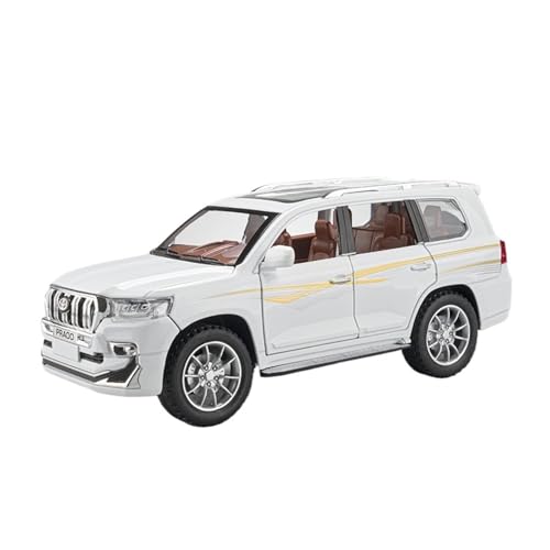 QIANKA 1:24 für Land Cruiser Mit Reserverad Überheblich Original Auto Modell SUV Off-Road Simulation Spielzeug Legierung(White) von QIANKA