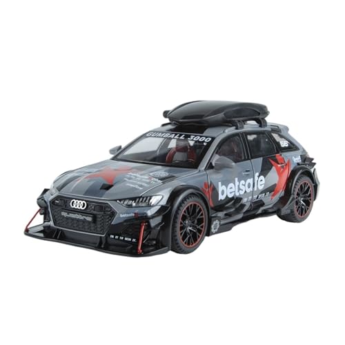 QIANKA 1:24 für RS6 Modifizierte Version Legierung Automodell Pull Back Sound und Licht Simulation Modell Junge Auto Spielzeug Ornamente(Gray) von QIANKA