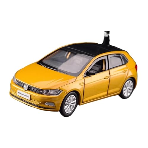 QIANKA 1:32 Für Polo Legierung Auto Modell Ornamente Geschenk Sound Und Licht Metall Lenkung Spielzeug Auto(Yellow) von QIANKA