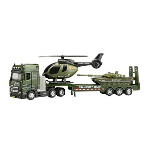 QIANKA 1:50 Maßstab Sound und Licht Pull Back Legierung Tank Hubschrauber Transport LKW Spielzeugmodell von QIANKA