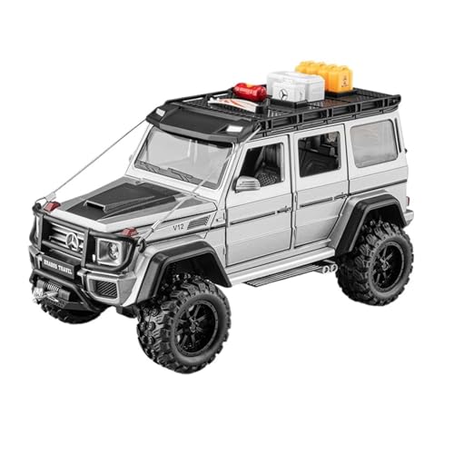 QIANKA Für 1/24 Geeignet Für Mercedes-Benz G550 Legierung Druckguss Auto Modell Sport Auto Spielzeug Zurückziehen Spielzeug Auto(Gray) von QIANKA