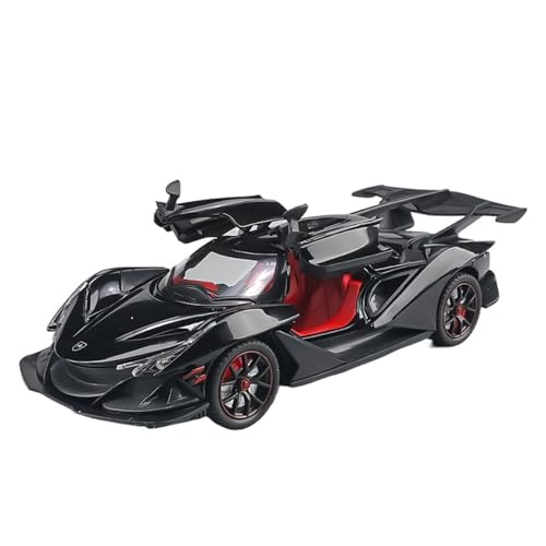 QIANKA Für 1/24 Skala Auto Spielzeug Für Apollo IE Legierung Auto Modell Sound Und Licht Simulation Exquisite Innen Design Zurückziehen(Black) von QIANKA