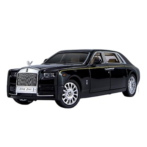 QIANKA Für 1/24RR Phantom Simulation Auto Modell Legierung Druckguss Prozess Sound Und Licht Zurückziehen Spielzeug(Black) von QIANKA