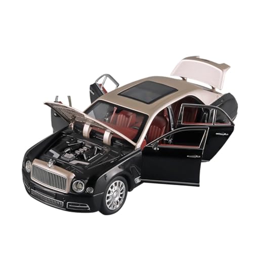 QIANKA Für 1:24 Bentley Mulsanne Legierung Auto Modell Pull-Back Sound Und Licht Mit Sternen Himmel Dach Simulation Auto Modell(Metallic) von QIANKA