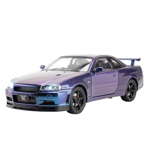 QIANKA Für 1:24 GTR-Simulationslegierungsornamente Können In Vitrinen Verwendet Werden, Um Fahrzeuge Mit Rückzug Zu Sammeln Und Auszustellen(Purple) von QIANKA